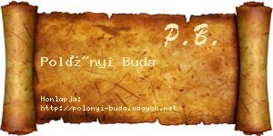 Polónyi Buda névjegykártya